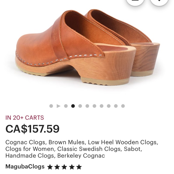 Brand new Maguba cognac leather mule clogs - Picture 3 of 5